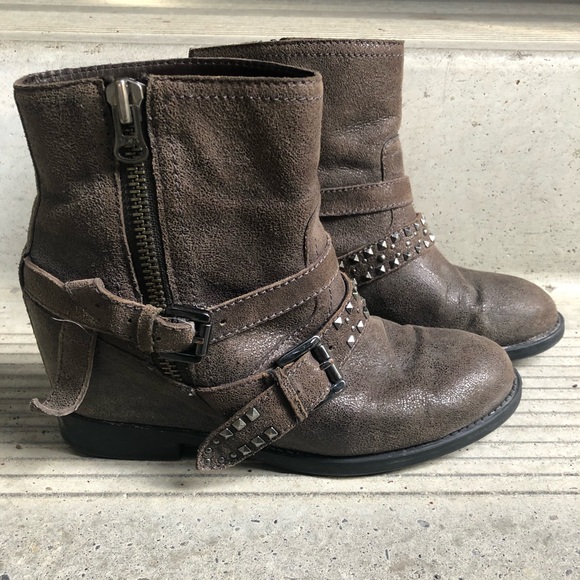 Geox brown moto wedge booties boots shoes - Picture 5 of 5